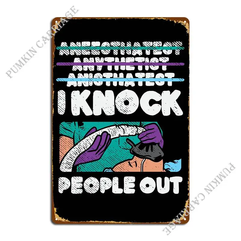 

I Knock People Out Metal Sign Party Create Bar Cave Wall Plaque Tin Sign Poster