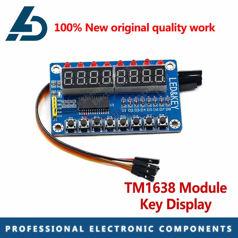 TM1638 LED Display 8-Bit Digital Tube Modules AYR 7 Segment 8 Bits 0.36Inch RED KEY Board Panel