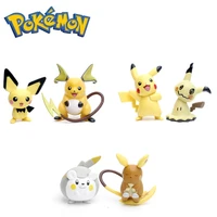 6 pokemon anime cute cartoon action models handmade pikachu kawaii pichu creative gifts