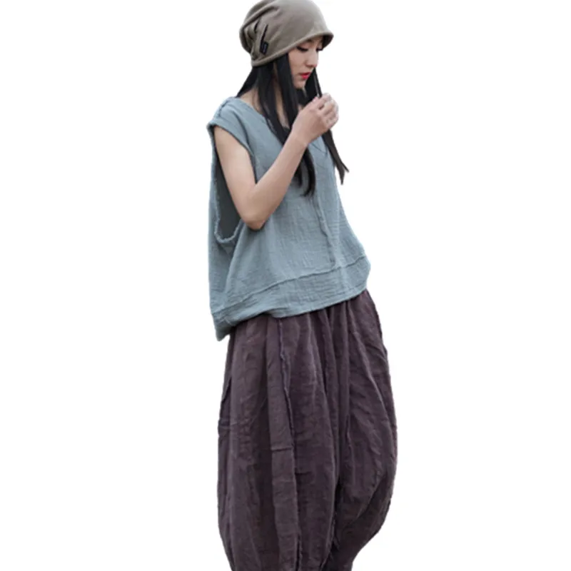 

Женский хлопковый топ без рукавов, повседневный Свободный Топ составного кроя с V-образным вырезом, 3 цвета, один размер, лето 2023