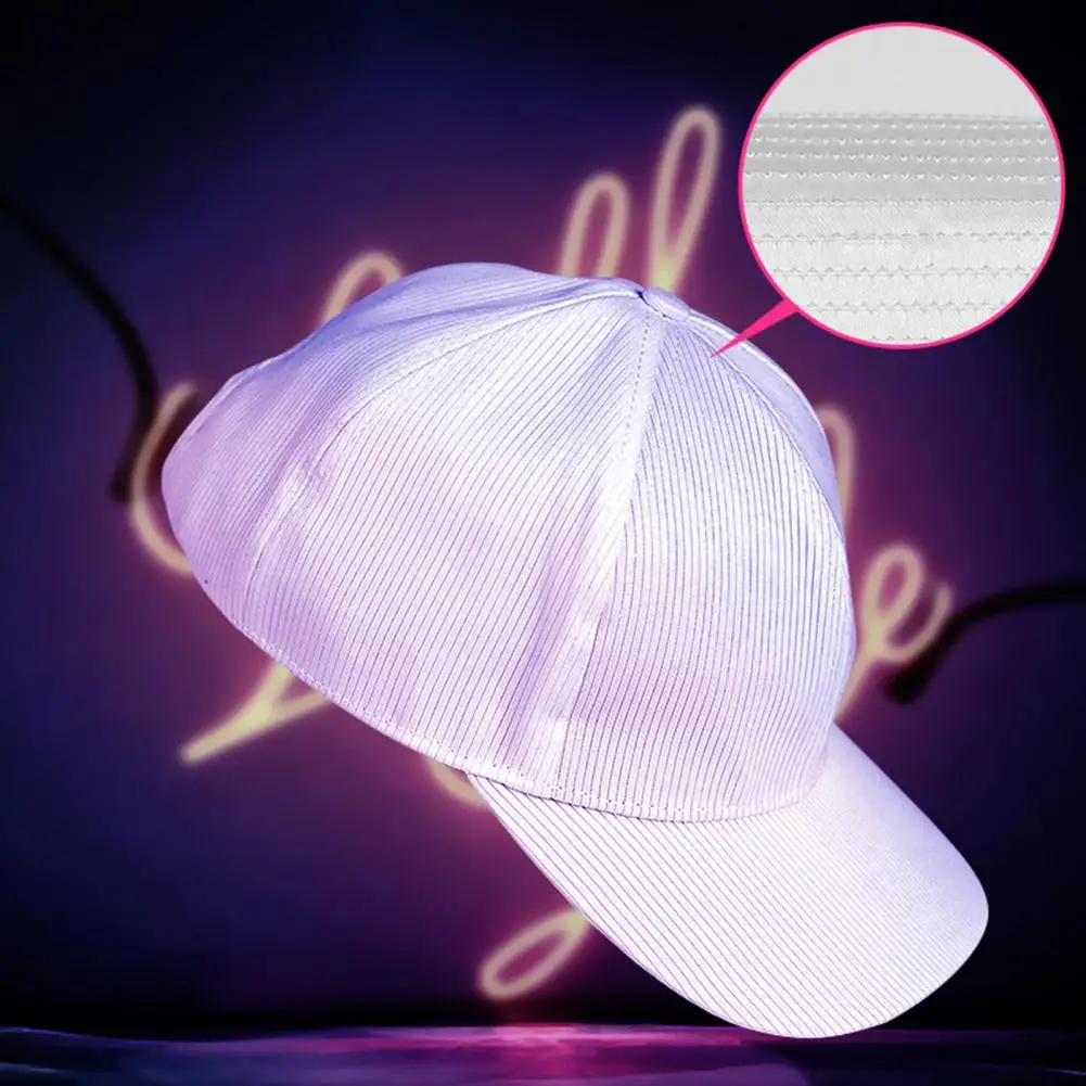 

Unisex LED Hat Energy-saving Glowing Cap Sweat Resistant Hidden Switch Glowing LED Cap Summer Hat