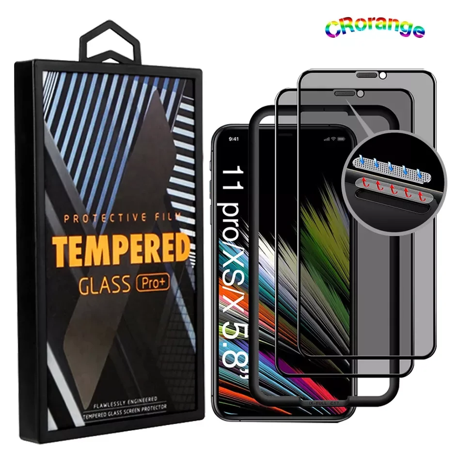 

Free Frame Privacy Screen Protectors for iPhone 12 Pro max Anty Spy Private Tempered Glass For iPhone 11 Pro XS Max Xs XR Film