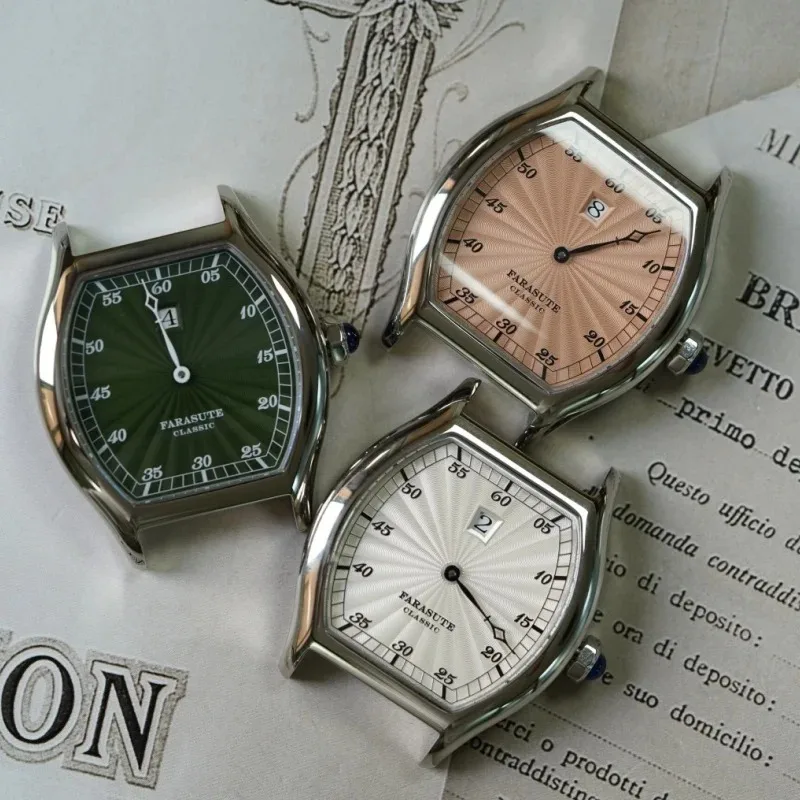 Фото FARASUTE Мужские автоматические часы 36 мм Tonneau Jumping Hour Механические наручные часы с сапфировым стеклом Водонепроницаемые ST17 Mov №2