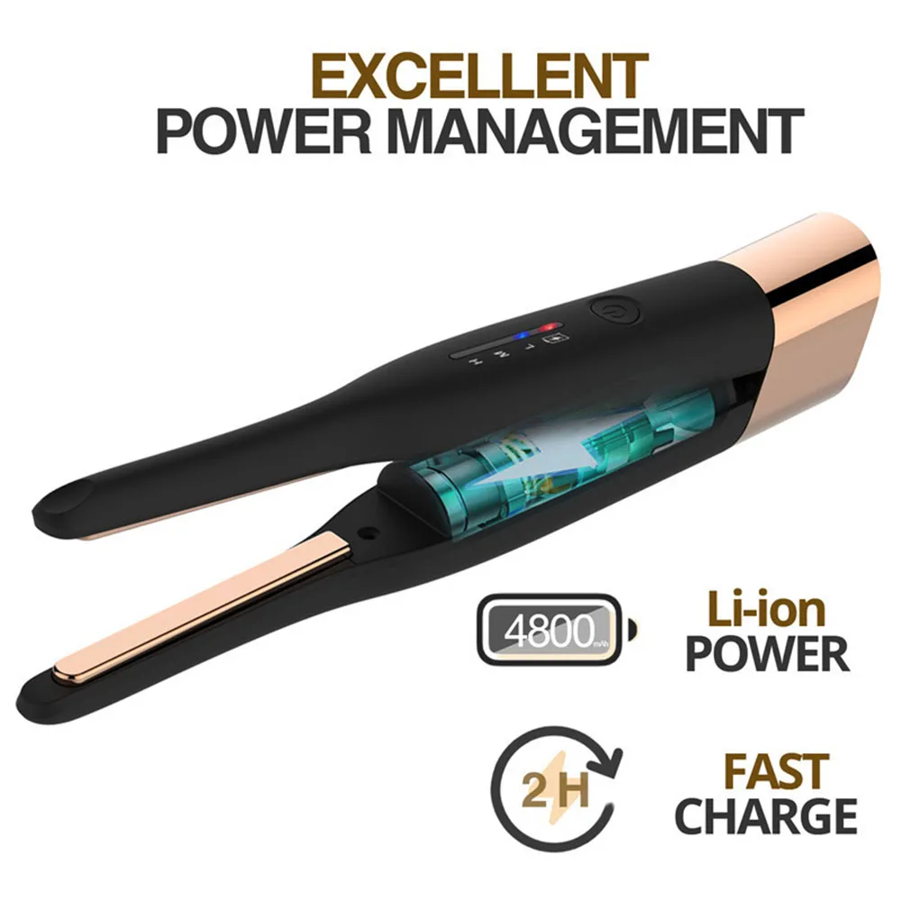 Wireless Flat Iron Floating Plate Hair Straightener USB Charging Hair Straightening Curling Iron Cordless Curler Styling Tool
