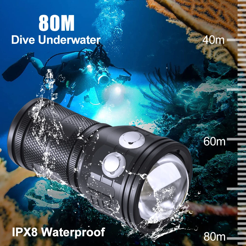 1000000LM submersible 4 light source QX5 Flashlight USB Recharge Flash Light 12000MAh LED Zoom Tactical Lantern Long Shot Torch