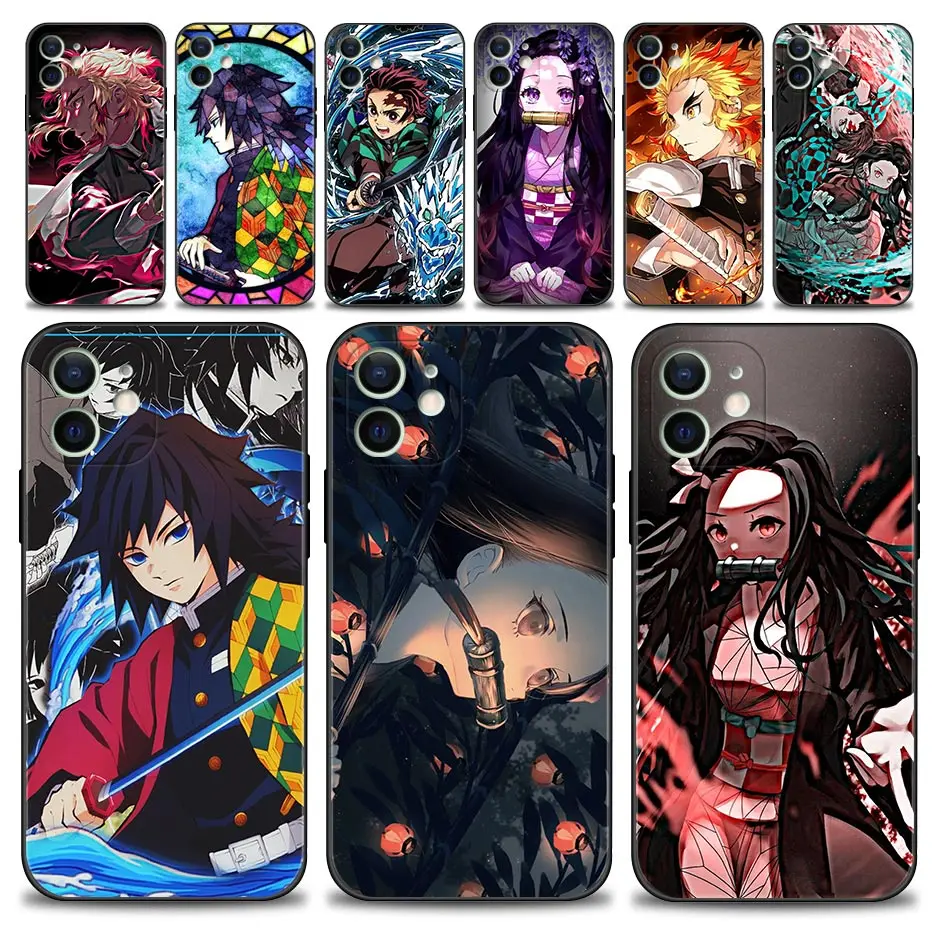 

Case For Apple iPhone 11 13 12 Pro Max Mini X XR XS Max 6 6S 7 8 Plus 5 5S SE 2020 Cover Cartoon Demon Slayer Tomioka Giyuu