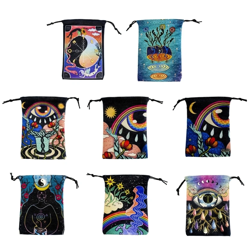 

1pc Tarot Card Storage Bag,Tarot Card & Dices Storage Bag,Altar Drawstring Board Game Tarot Bag Tarot Card Holder Bag Pouch