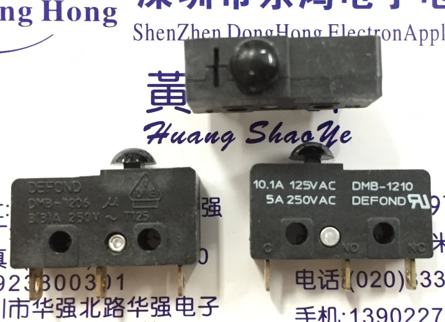 

10pcs Dmb-1210/1206 Mushroom head microswitch Limit switch 15*6*11 threading pins