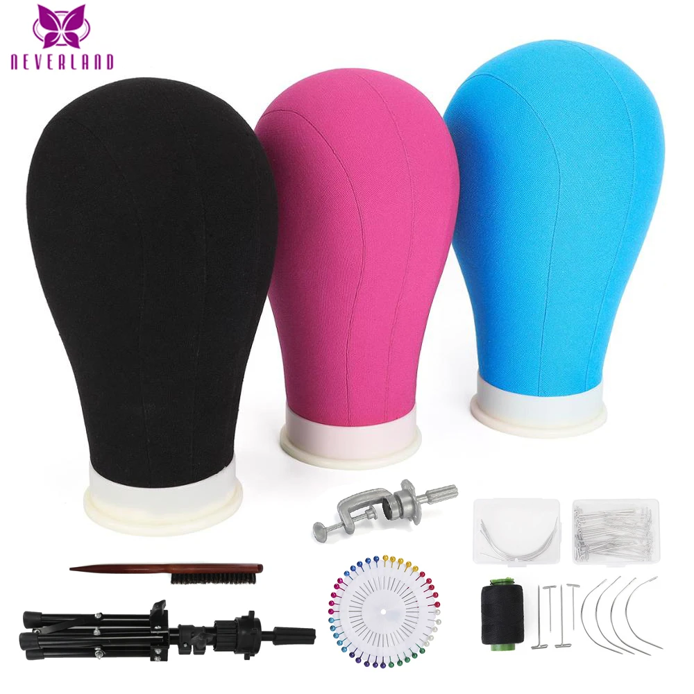 Голова манекена для тренировок 22/23 дюйма голова блока из холста укладки