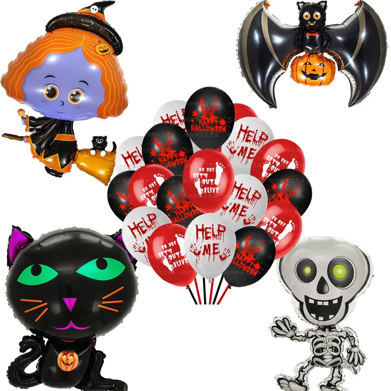 Воздушные шары на Хэллоуин, товары для вечеринок, наклейки с призраками ...
