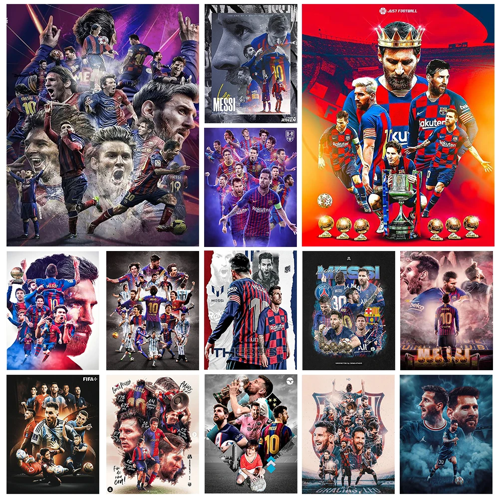 Aoger 5D алмазная живопись Summah набор для DIY квадратная страза Месси Алмазная вышивка