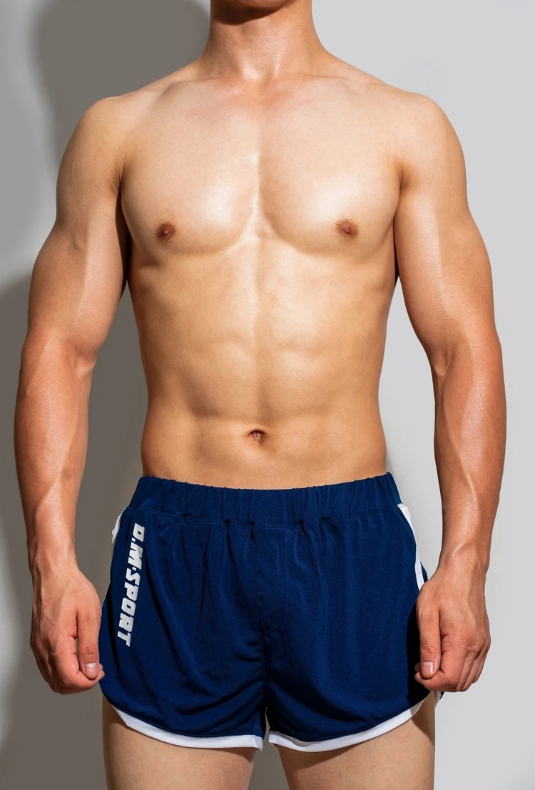 

Gay Men's Underwear Home Flat Angle Low Waist Loose Letter Personalized Sports YOGA SHORTS MEN