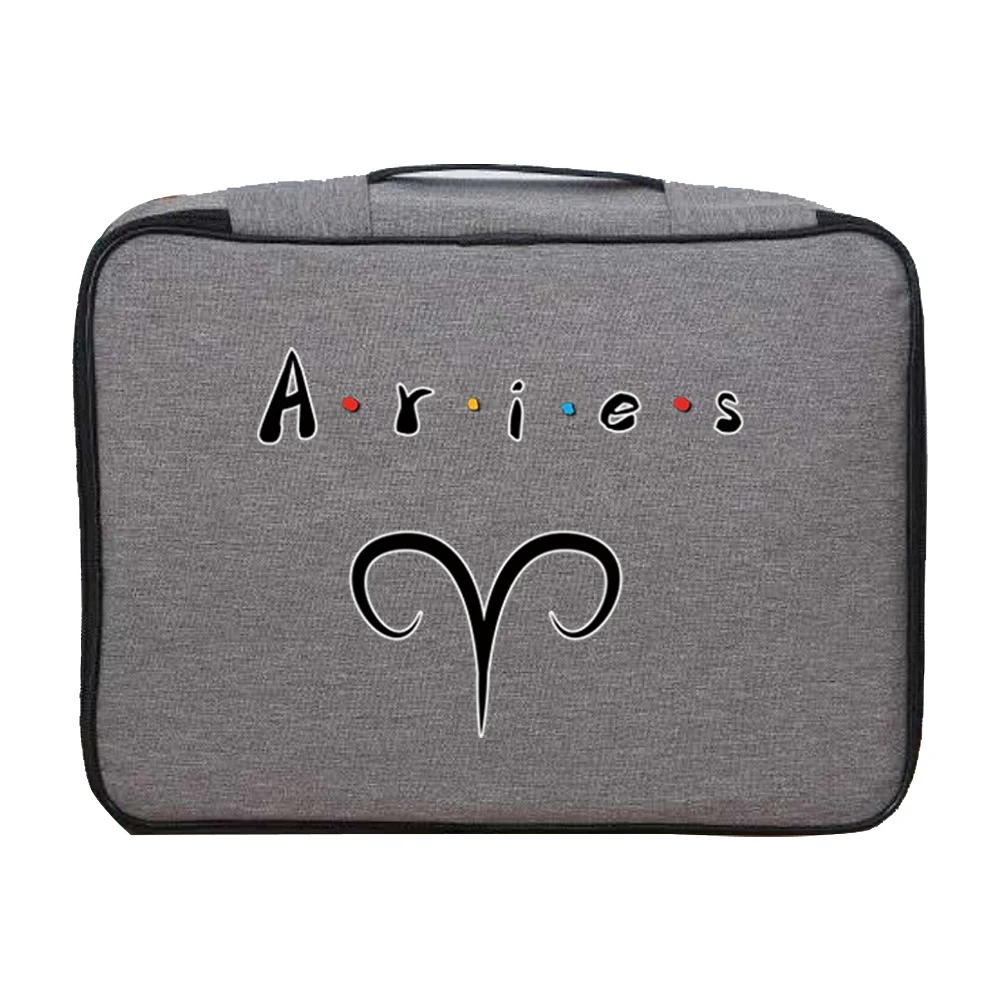 For Men Women Outdoor Travel Credentials Waterproof Storage Handbag File Holder Constellation Print Documents Bag Organizer Case