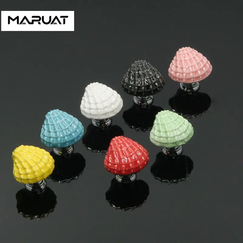 

Ceramic Ocean Shell Drawer Knobs Mediterranean style Cabinet Cupboard door handles Novelty Fashion Furniture Handles Accessories