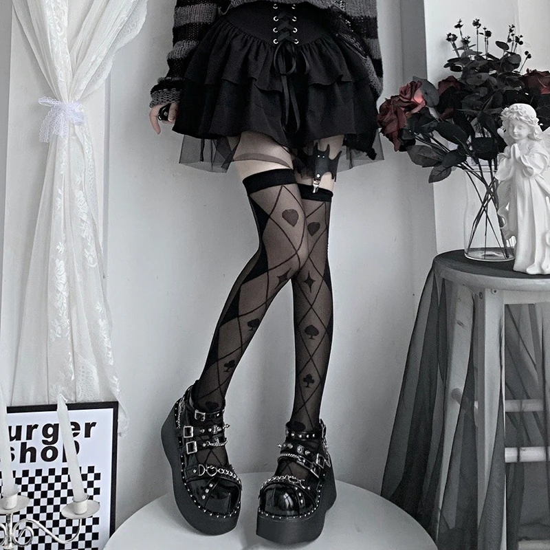 

Y2k Thigh High Stockings Ultra-thin Transparent Nylon Long Socks Stockings Women JK Japanese Style Lolita Girls Knee High Socks
