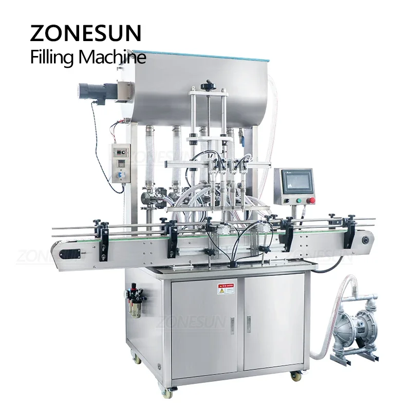 ZONESUN ZS-YT4T-4PM 5-5000 мл Автоматическая машина для смешивания жидкой пасты чили карри и