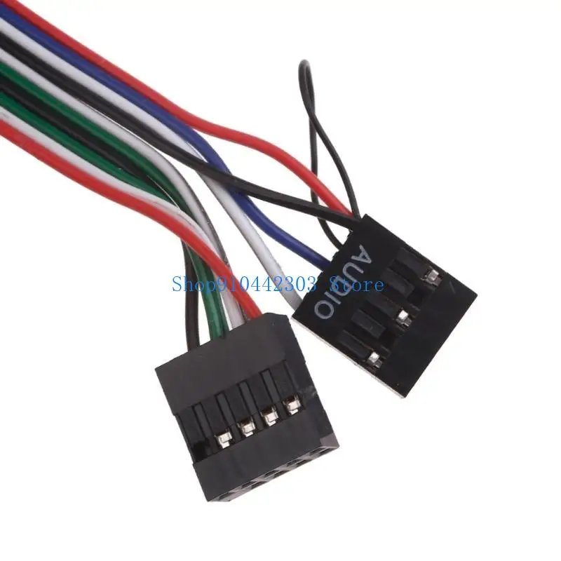 Фото 652F 2 порта USB 2.0 ПК Компьютер для корпуса Передняя панель Кабель с аудиоразъемом DualUSB №3
