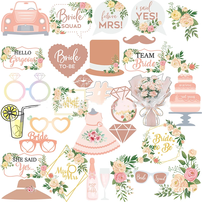 

32 шт., розетка для невесты, розовое золото