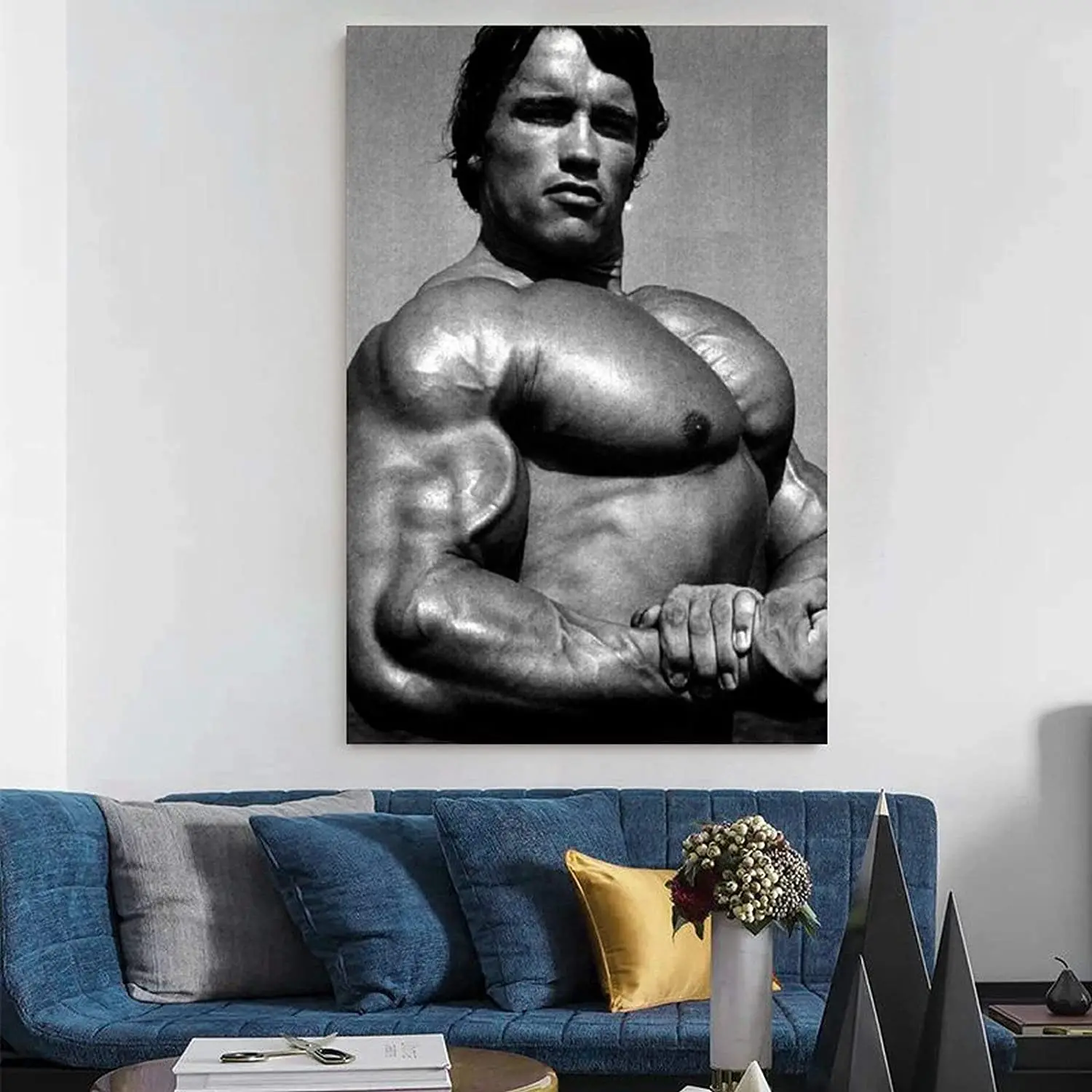 Постер Бодибилдинг Шварценеггер плакат декоративной живописи картины на холсте