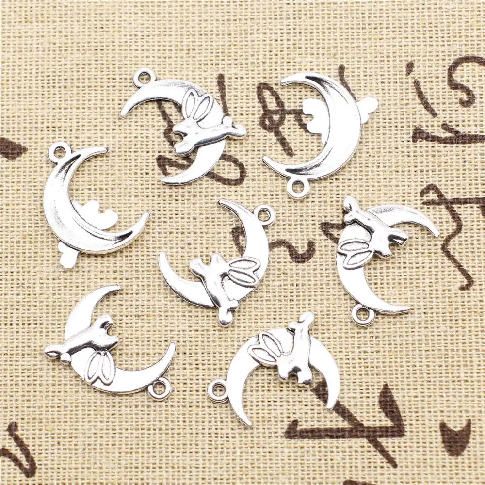 

10 шт., подвески в виде кролика и Луны