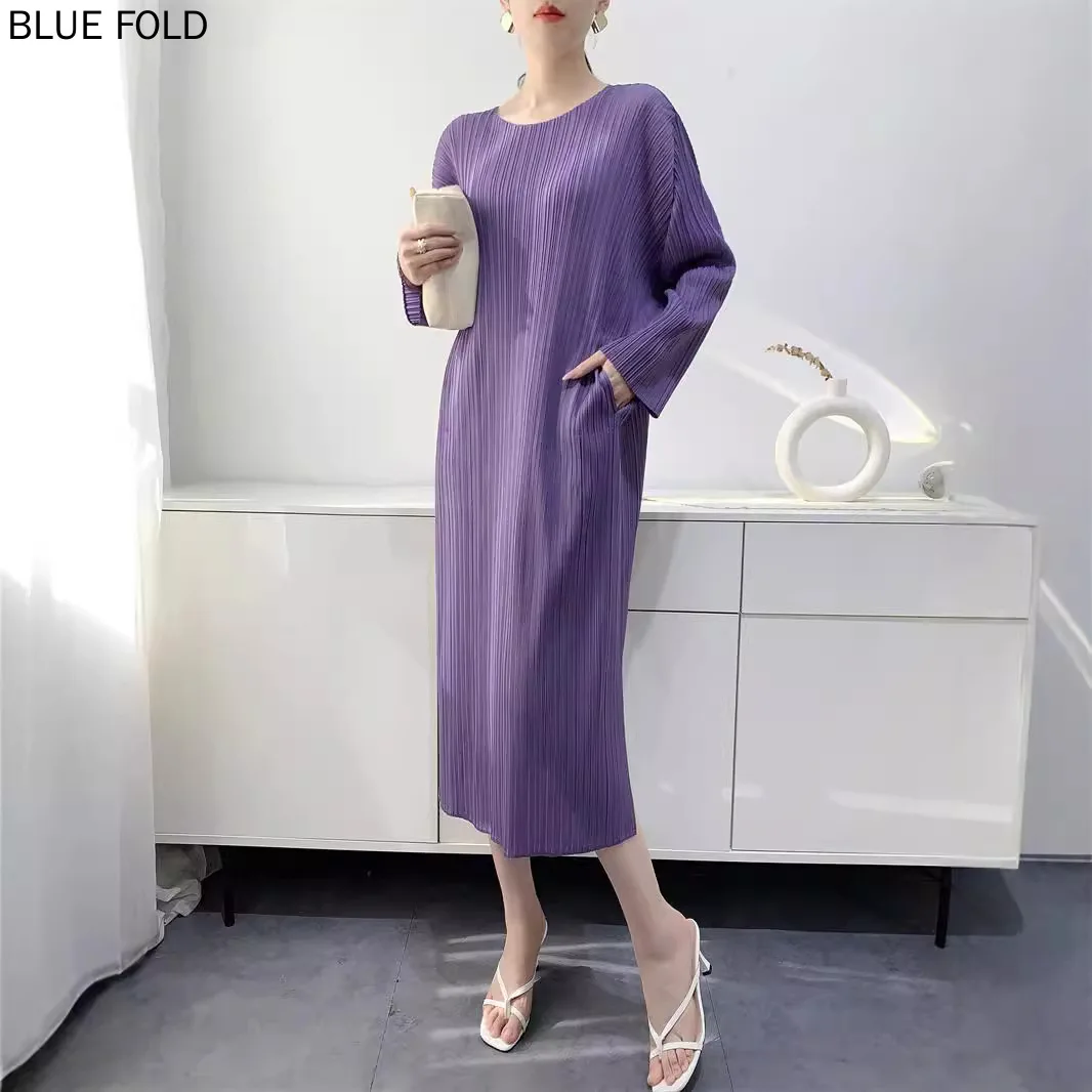 Женское свободное плиссированное платье миди MIYAKE повседневное элегантное