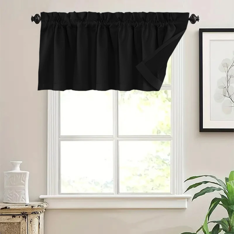Фото 100% затемняющая кухонная короткая штора W106cm x H30cm 2PCS, W132cm x H61cm 2PCS №4