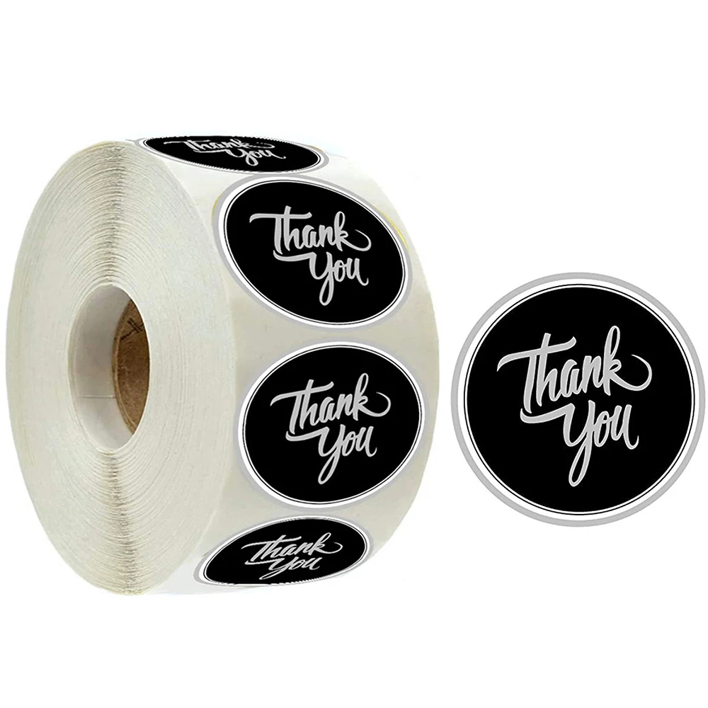 

100-500 шт., круглые наклейки «Thank You»