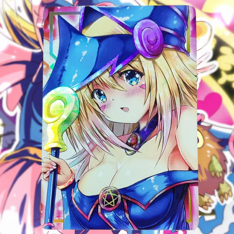 

Yu Gi Oh Self Made Refraction Color Flash Cards Black Magician Girl Anime Game Collect Cards Characters Classic Series DIY Toy