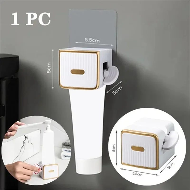 

New Multifunction Toothpaste Tube Squeezer Creative Wall Hanger No Hole Lazy Man Squeezer Toothpaste Holder Bathroom Accessories