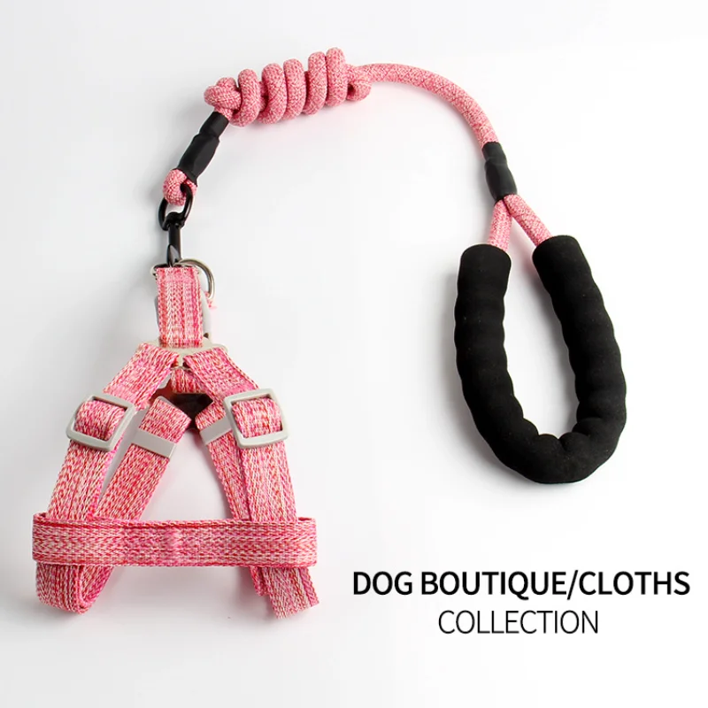 

Pet Lead Leash Dog Sturdy Durable Chest Strap Suitable for Small and Medium-Sized Dogs Round Rope Chest Back Traction Supplies