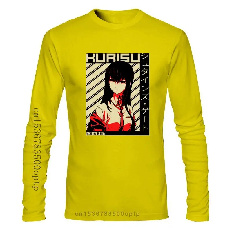 

Мужская одежда 2022, футболка с воротами и надписью «Steins Gate», Красная футболка, футболка с рисунком из аниме «макиз курису», Мужская хлопковая ...