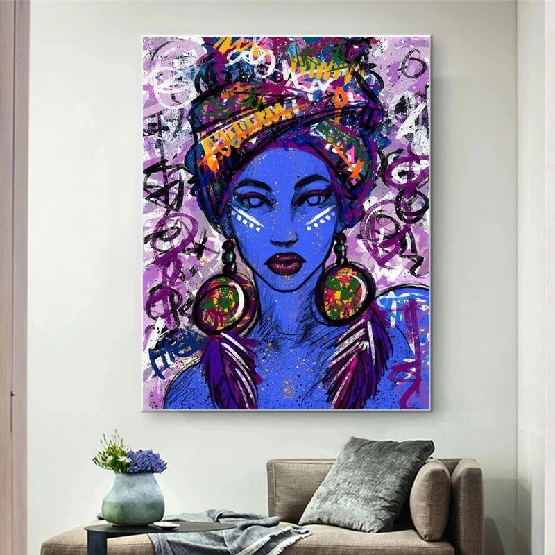 

Black-haired Black Africans and Interesting Historical Facts About Slavery Graffiti Art Printed Room Decoration Canvas Painting