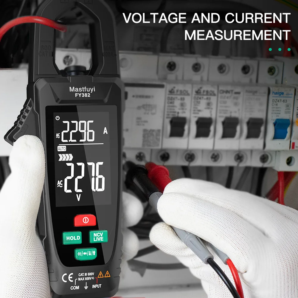 

Mastfuyi Digital Clamp Meter Large Screen Multimeter 9999 Counts AC Voltage Current Capacitance Auto correction of wrong gear