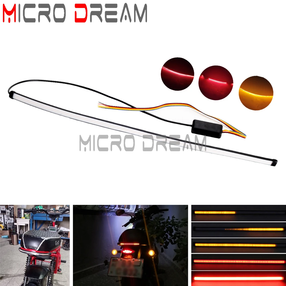 

Motorcycle 45cm Flowing Strip Bar LED Light 12V Tail Brake Turn Signal Strip Lights For Chopper Bobber Cafe Racer Harley Car