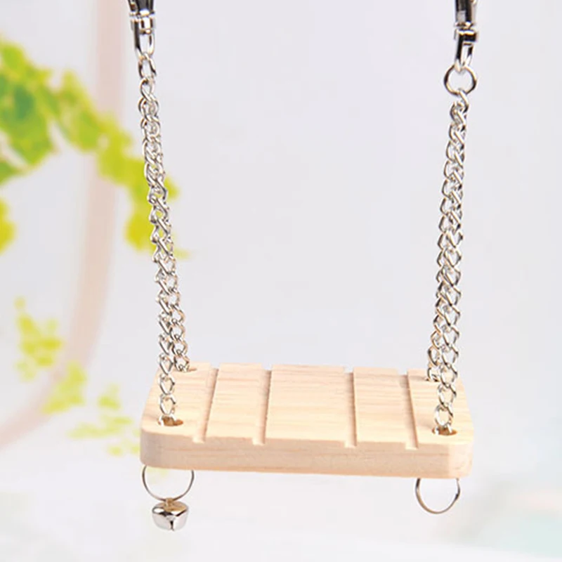 

Hamster Swing Mouse Rat Parrot Hanging Bed Rest Mat Pet Hanging Playing Toy With Wooden Animals Bell Hamster Entertainment Toy