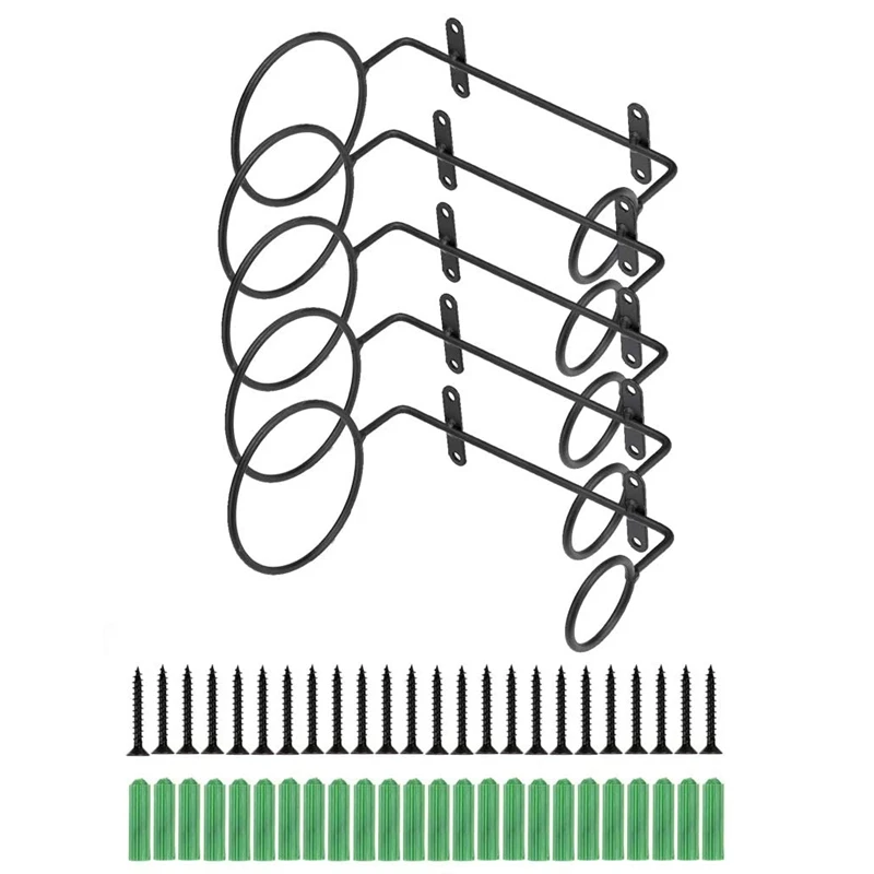 

Настенный Винный Стеллаж 6 шт., демонстрационный стеллаж для винных бутылок с винтами, металлический подвесной винный стеллаж для хранения ...