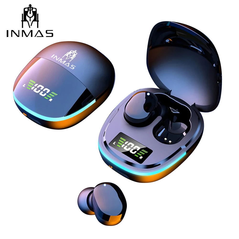 

INMAS TWS G9S Earphones Bluetooth 5.1 Wireless Gaming Headphones Noise Reduction For Smart Phone Earbuds With Charging Box