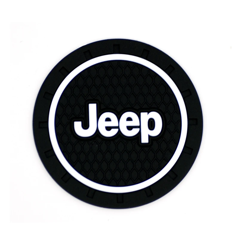 

2Pcs Car Coaster Water Cup Slot Anti Slip Mat Pvc Pad For Jeep Renegade Wrangler JK Grand Cherokee Commander Liberty Accessories