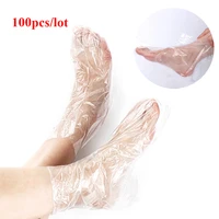 100pcpack plastic foot mask transprent disposable foot bags detox spa covers pedicure prevent infection foot care tool