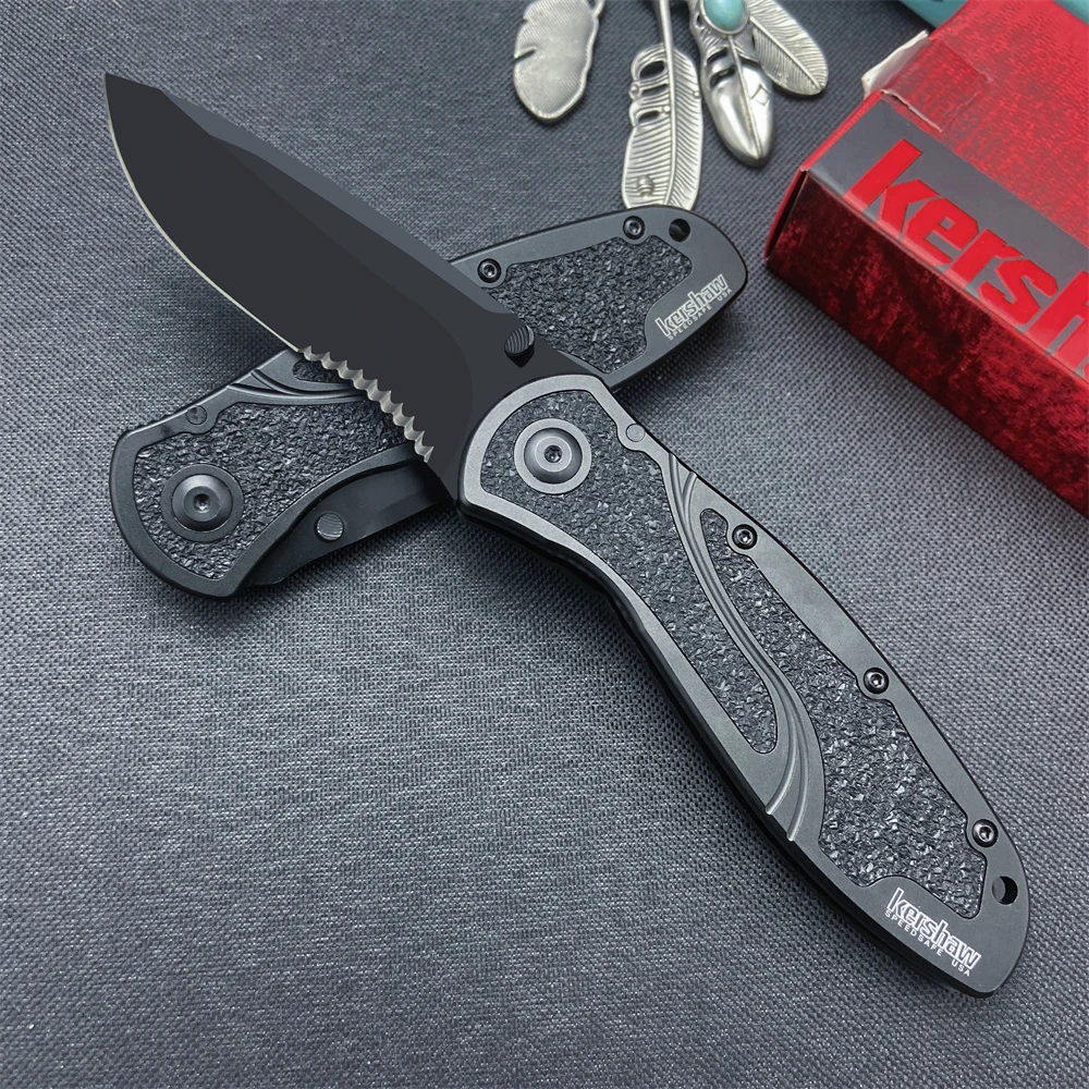 

Kershaw Blur Black 1670 Folding Hunting Knife Stainless Steel Color Blade 1670BLK Pocket Knife Edc Survival Combat Multi Tool