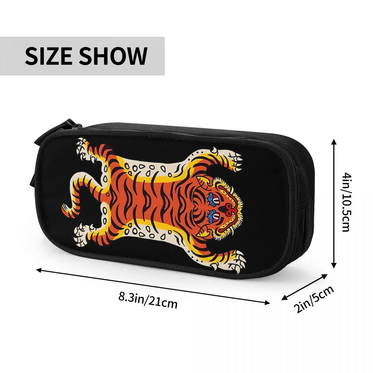 Tiger Rug Pen Box Student School Anime Zipper Pen Bag Child Stationery Bag pencase Gift