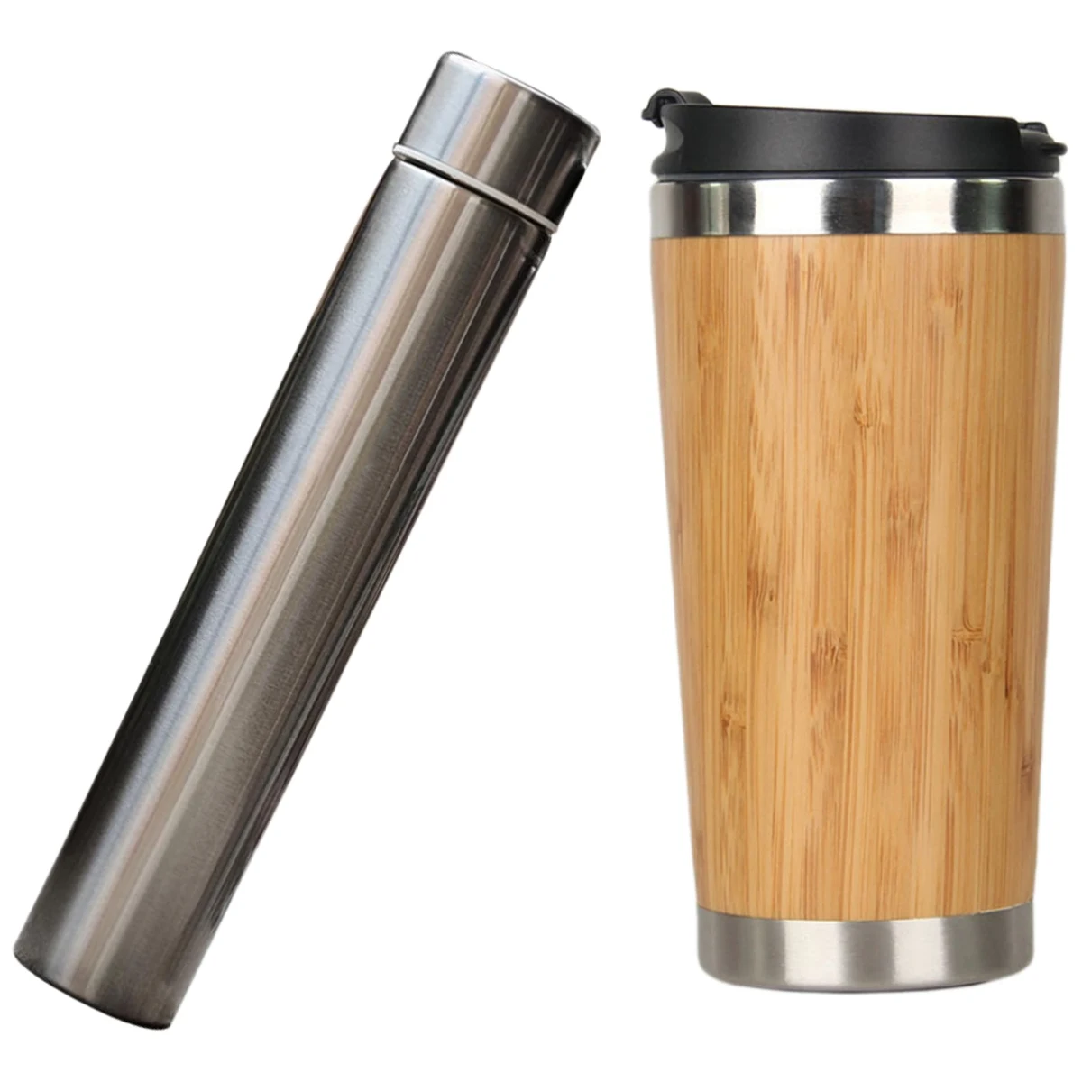 Mug Coffee Travel Stainless Steel Thermos Goddess Mug & 1 Pcs Bamboo Coffee Cup Coffee Travel Mug