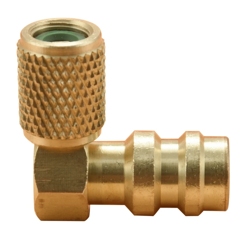 R12 To R134 A High/Low AC Fitting Port Retrofit Conversion Adapter Quick Coupler Valve A/C 90 Degree