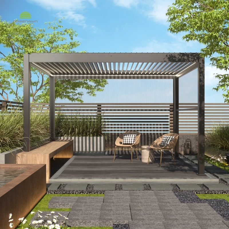 

Electric Opening Louvered Roof Waterproof Garden Pergola Outdoor Pergola Bioclimatique Customized