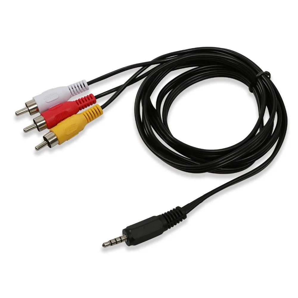 

AV RCA Cord TV Box HD Video 3.5mm Jack Adapter Audio Aux Port Video AV Cable Cord For TV DVD Player Recorder HiFi VCR TV Stereo