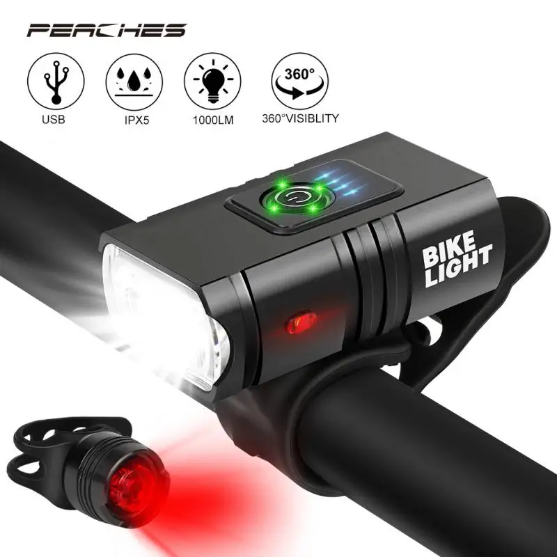 

LED Bike Light 1000LM Front USB Charging MTB Lamp Bicycle Lantern Headlight Cycling Flashlight Bike Accessories Luz Bicicleta