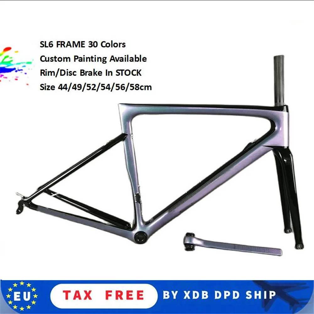 

T1000 Rim Brake Disc Sl6 Carbon Frame Chameleon F14 Road Frameset Road Bike Frame Carbon Bicycle Frameset 30 colors