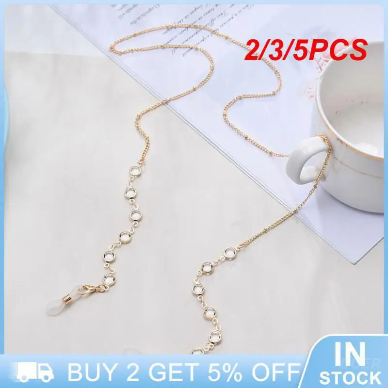

5PCS New Fashion Glasses Chain Pearl Heart Metal Anti-skid Mask Chain Glasses Lanyard Jewelry Retro Sunglasses Mask Hanging Rope