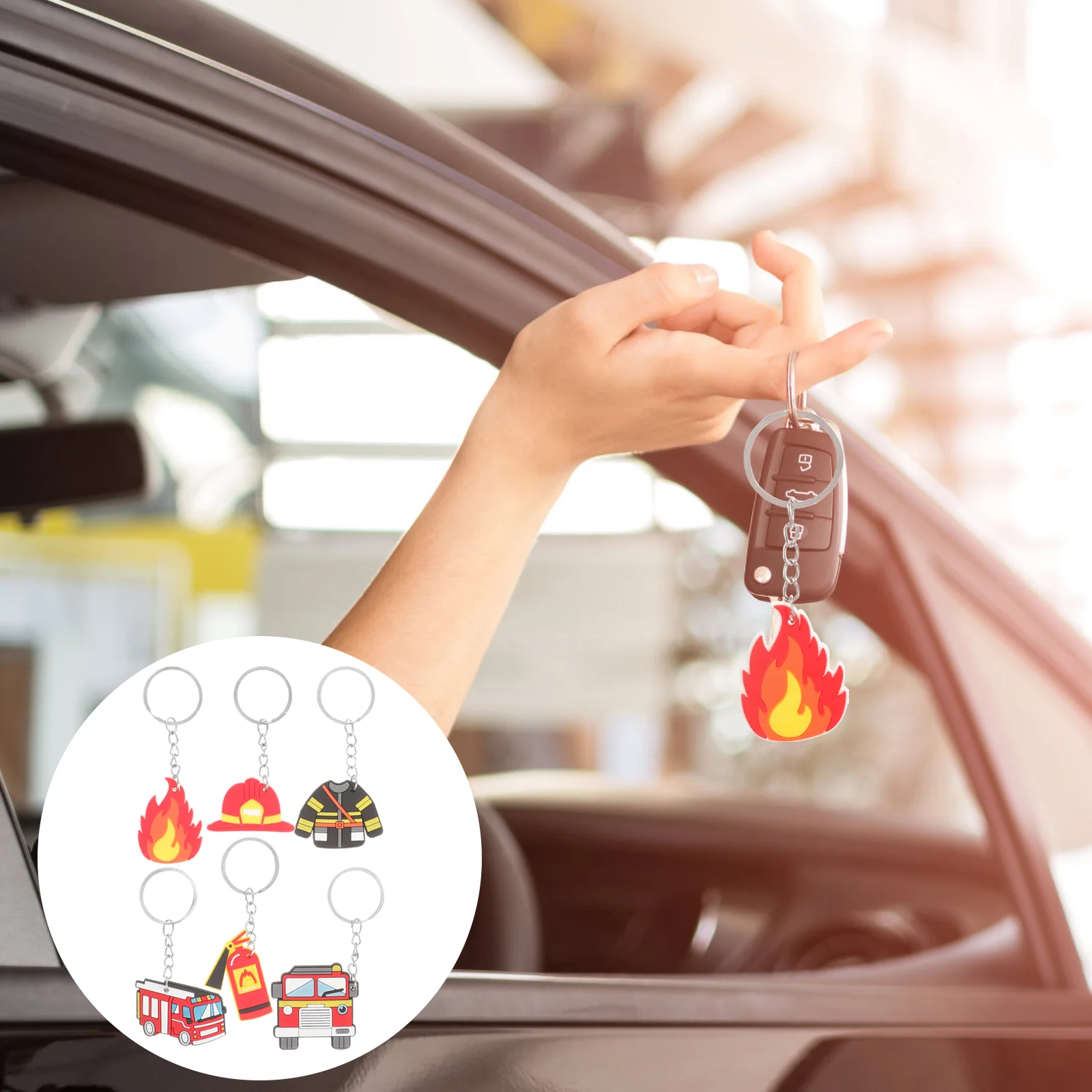 12 шт. сувениры для вечеринки пожарного нежные брелки автомобильный огнетушитель