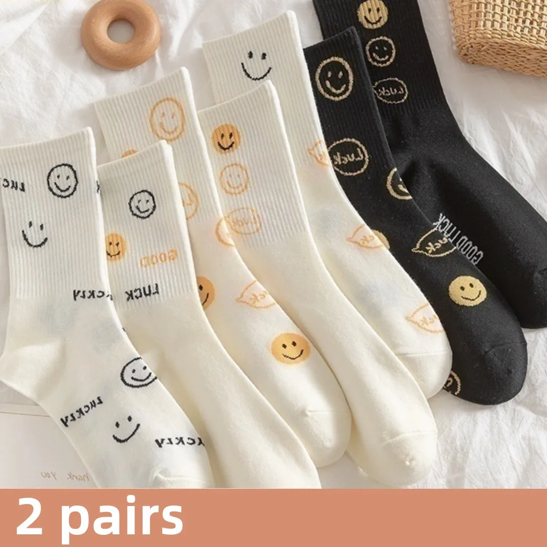 

Носки средней длины со смайликом, 2 пары (4 шт.)